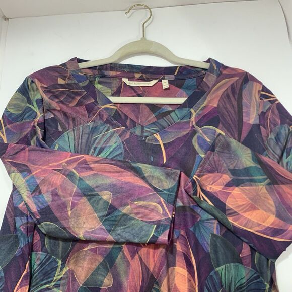 Soft Surroundings Botanical Print 3/4 Sleeve Tunic with a Size Medium Womens - Picture 7 of 11